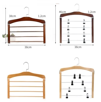 Горячие продажи природного цвета деревянные вешалки 4 этажа штаны/юбка напрямую с фабрики