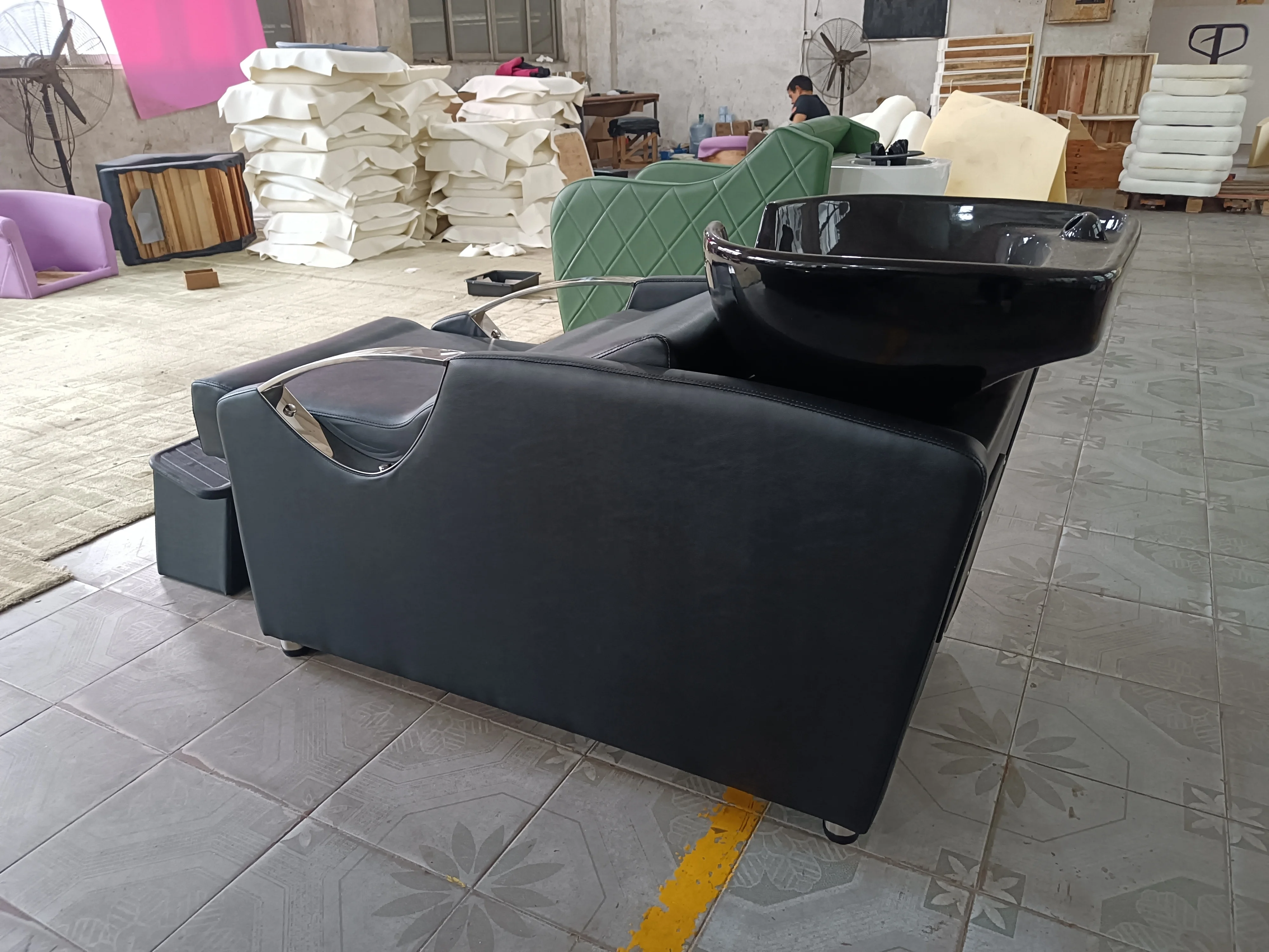 Hot Selling Salon Furniture Head Spa Shampoo Bowls Sink and Chairs Hair Washing Massage Chair Barber Shampoo Bed