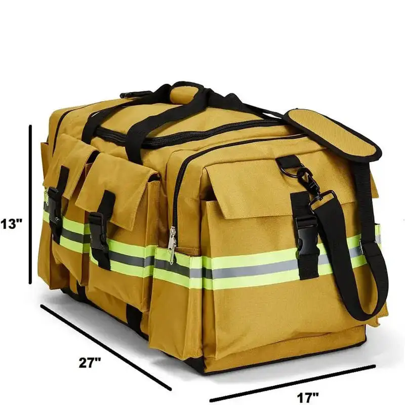 Large Customized Fireproof Waterproof Firefighters Gear Bag For Fireman With Shoulder Strap
