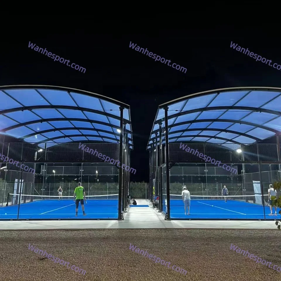 Wanhe 100% Горячий Оцинкованный столб с крышей padel Теннисный корт 15 лет без ржавчины