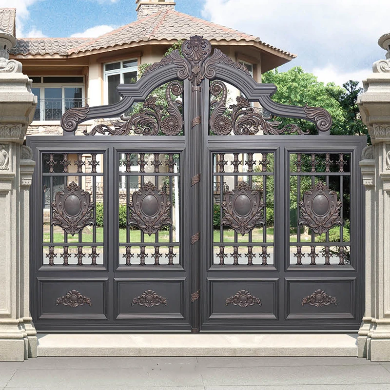 2021 Rust-proof Cast Aluminum Double Door Patio Steel Garden Gate Door
