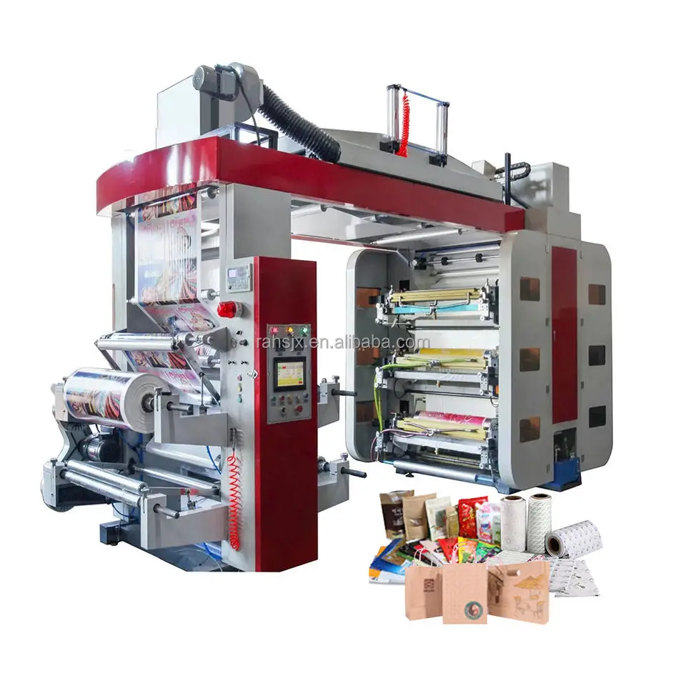 YTB-61000 High Speed 6 colors  roll plastic film roll flexographic printing machine