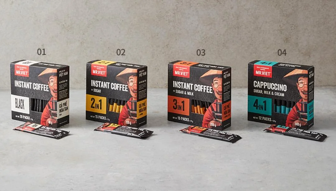 Competitive Price Mr.Viet Instant Black Coffee Box 40g Pure Instant Coffee Vietnam Instant Coffee Fragrant Taste Cafe Powder