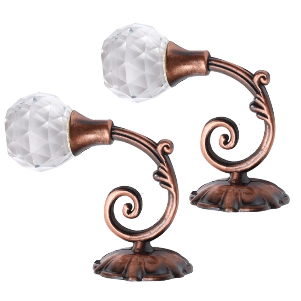 
Crystal Curtain Holdbacks Hooks Tassel Drapery Tiebacks Wall-mounted Hat Coat Rack Holder 