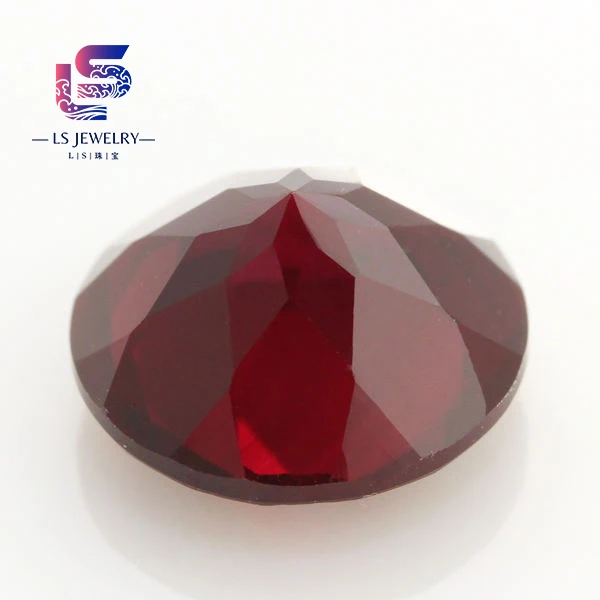 Synthetic Round Brilliant Cut Ruby Gems red corundum High Quality
