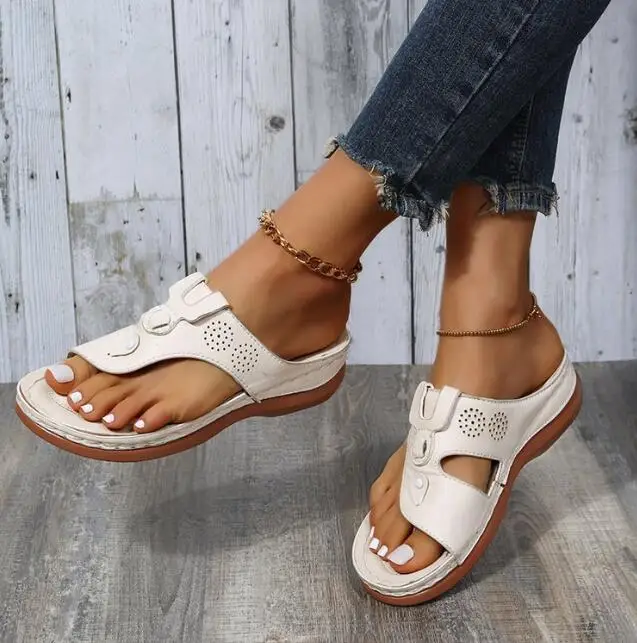 Ladies Clip Toe Wedge Slippers Women Summer Beach Platform Flip Flops Woman Plus Size Lightweight Non Slip Casual Sandals
