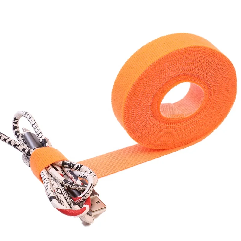 Double Side Reusable Back to Back Nylon Self-adhesive Hook and Loop Fastener Tape Cable Tie