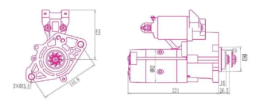Top Quality Best Price Industrial Motor 4d33 Starter Generator Starter Motor