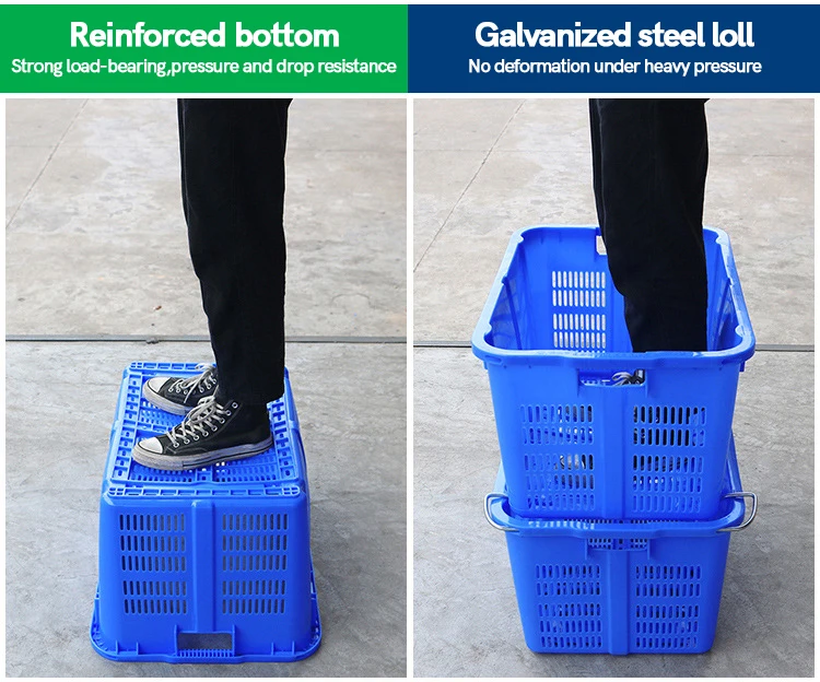 Heavy Duty HDPE Food Grade Stackable Storage Mesh Trays Mesh Stack Vented Plastic Crates Basket For Fruit Vegetable