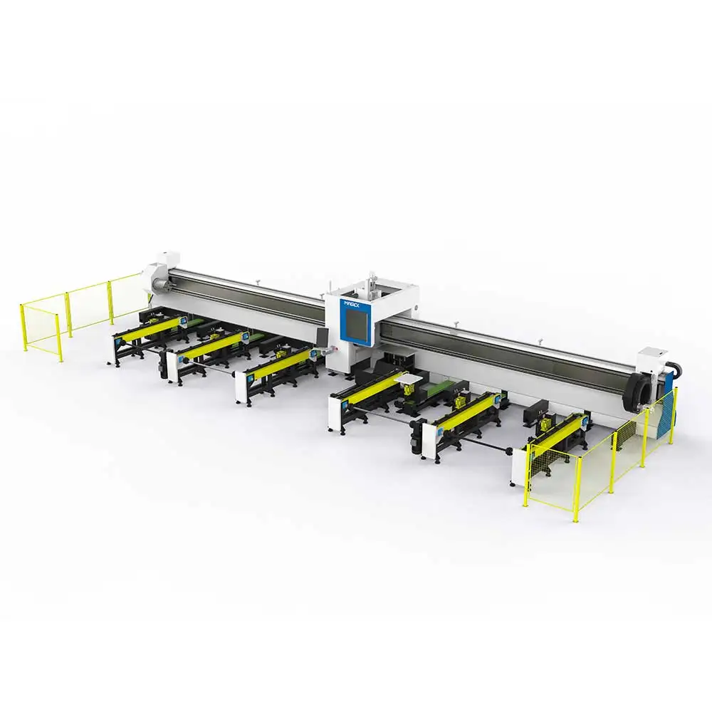 6.5m tube cutting three chuck high precision steel tube fiber laser cutting machine 6000W 3000W