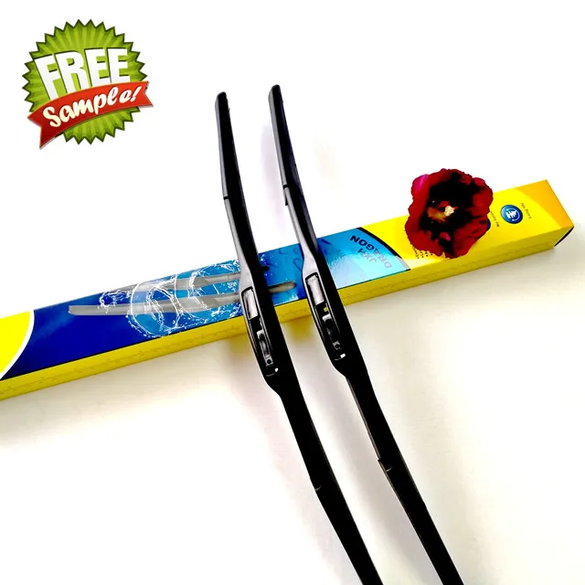 Limpia parabrisas бесплатный образец Универсальный лобовое стекло гибридный тип щетка-стеклоочиститель для японских автомобилей модели с 2 шт в коробке