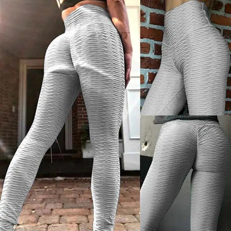 
Fashion hips jacquard high waist butt lifting yoga pants solid color factory cheap legging sportswear pants for women fitness 