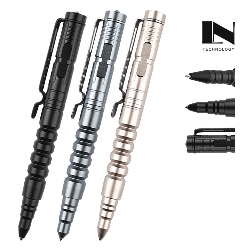 
2021 New Arrival Self Defense Aluminium Alloy Military Tactical Pen With Tungsten Steel Attack Head 