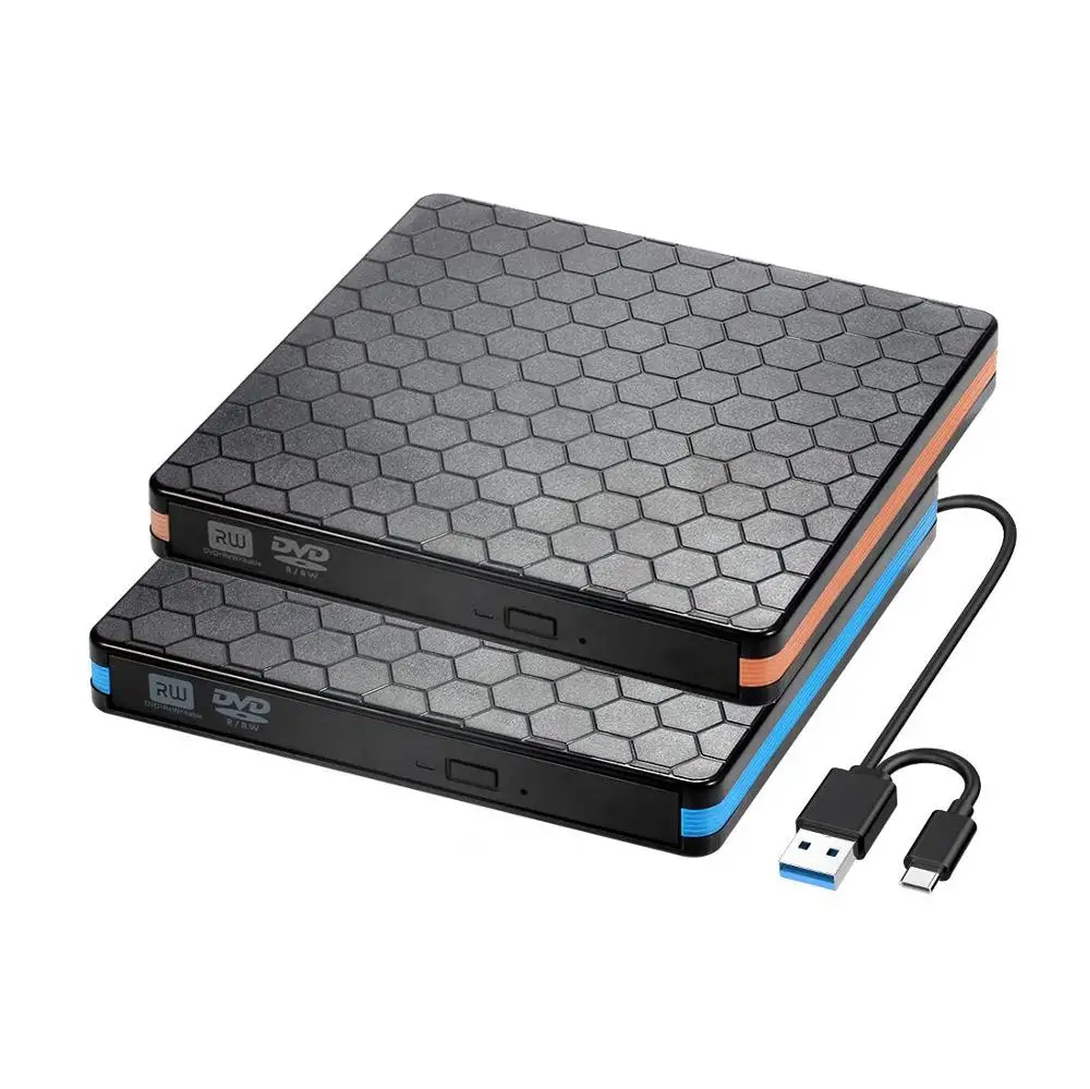 
Raycue External DVD CD Player CD-RW Burner and Reader with USB 3.0 and Type C 