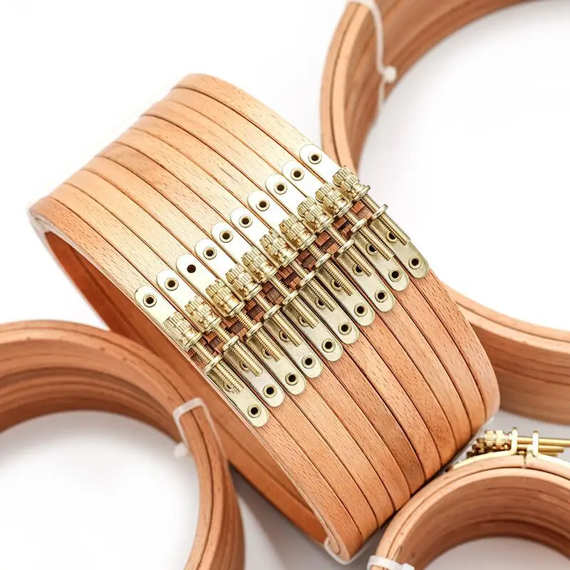 High Quality Knitting Tool Adjustable Beech Wood Frame Circle Cross Stitch Toy Hoops Ring Embroidery Hoop