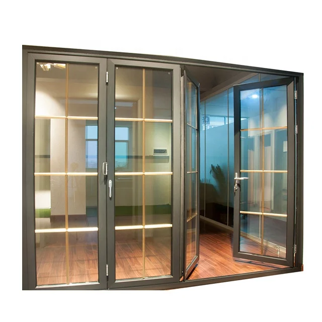 Commercial System Customer First Security Screen Doors Interior Decorative Aluminum Door Concertina Folding Entry Doors Glass