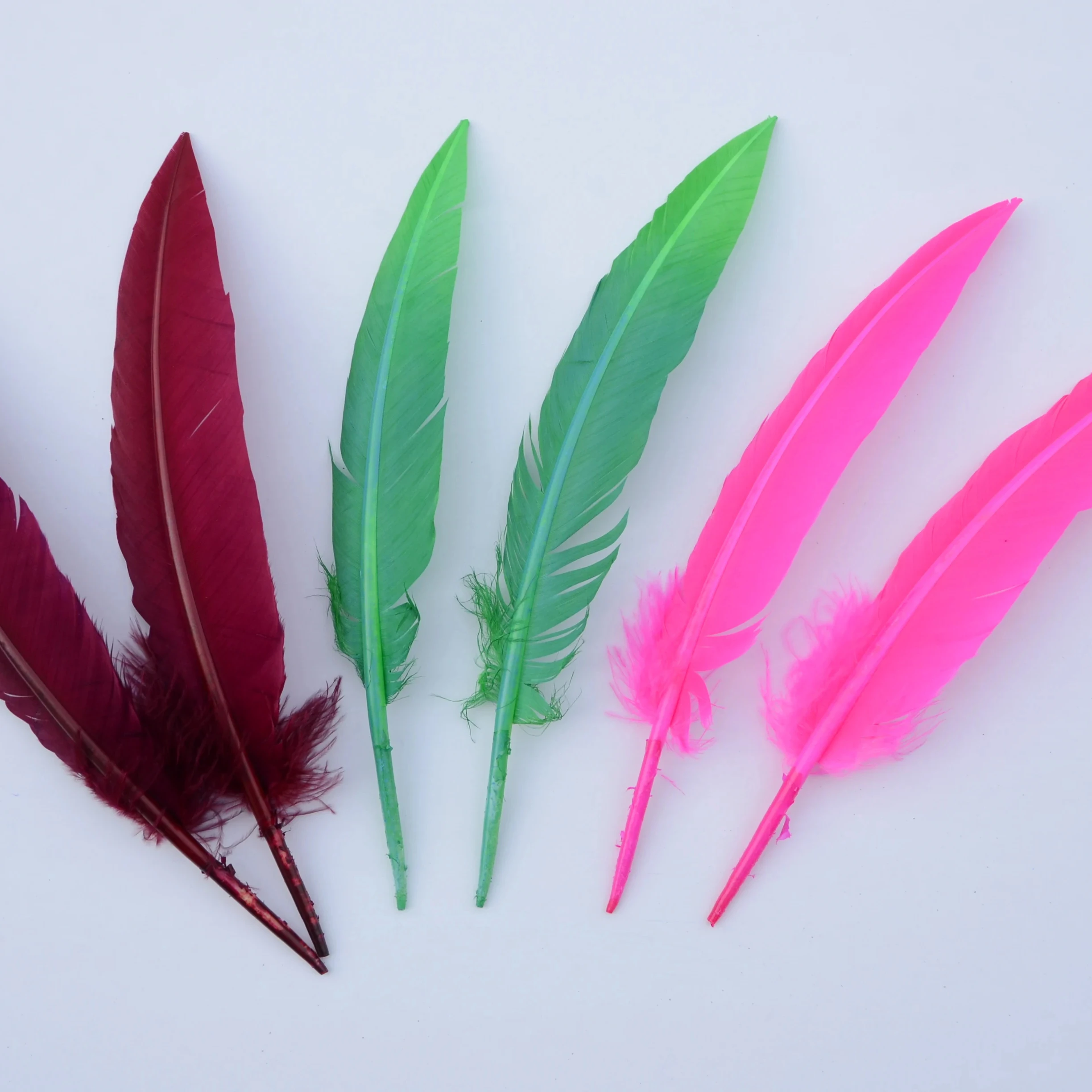 Pink Quill Turkey Feather For Craft DIY Headdress Hat Hair Costume Cosplay Accessory Carnival Party Wedding Home Floral Decor