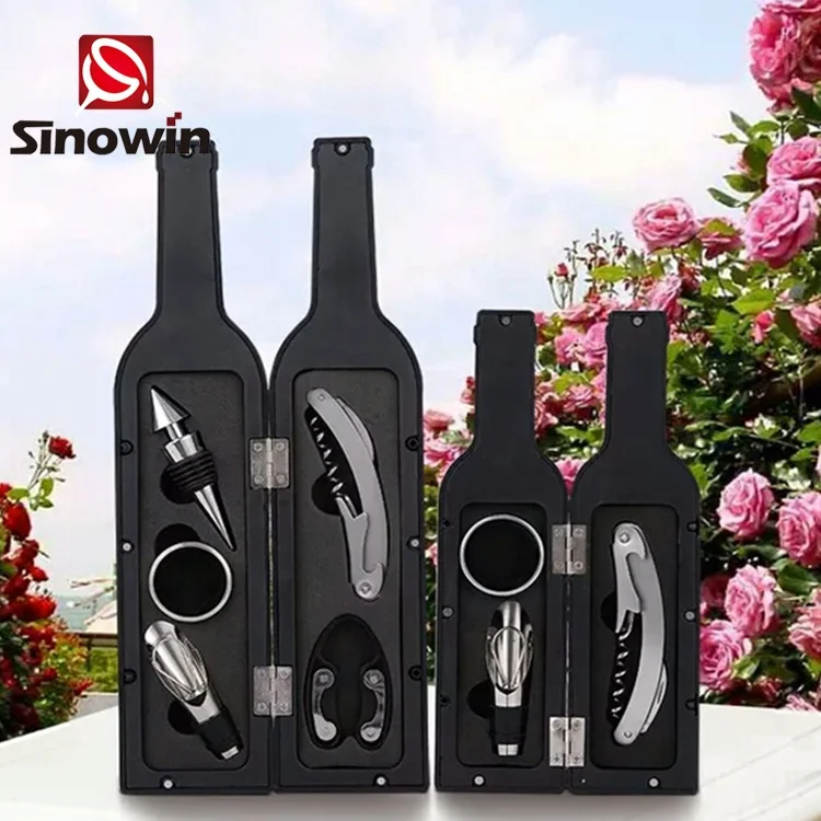 Amazon Hot Selling Bottle Shaped Stainless Steel Bottle Shaped Wine Gift Set