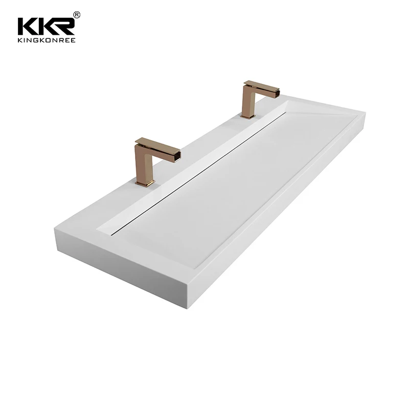 Kkr New Style Wall Hung Gray Concrete Mold Bathroom Basin Wall Mounted Concrete Sink