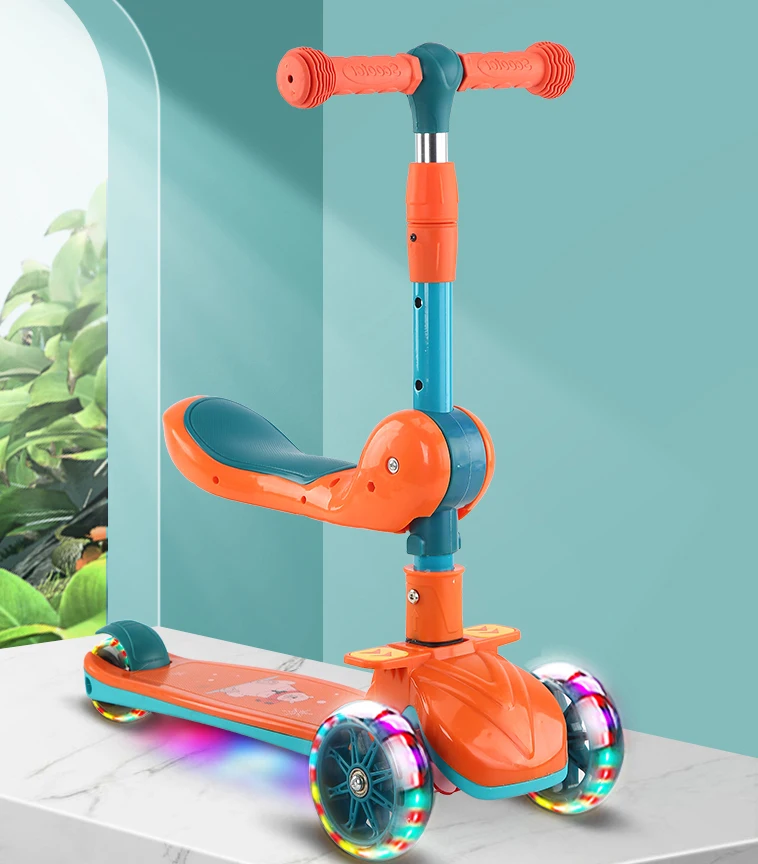 New Model Cool Kids Scooter Adjustable Multifunction Children Scooter 3 Wheels Baby Scooter