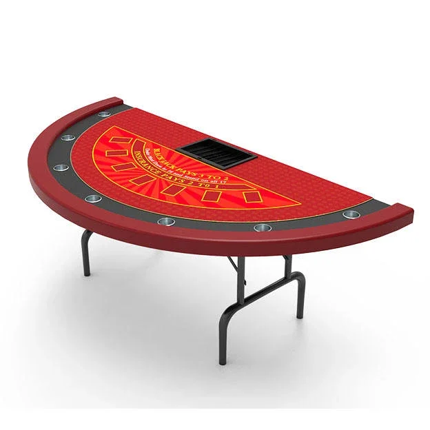 84inch Folding leg Blackjack Table for 7 players Small Half Round Poker Table