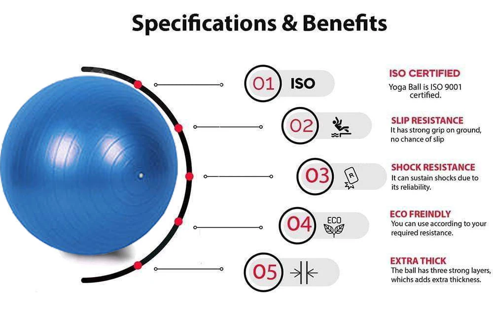 White Red Extra Exercise Gymnastic Pilates Yoga Ball 45cm yoga ball