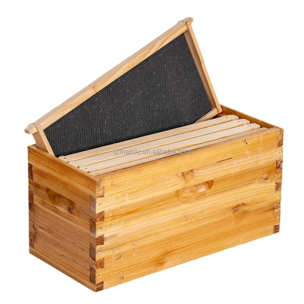 Unassembled 10-Frame Deep Bee Box New Beeswax Beehive Box for Beekeeping and Farm Industries