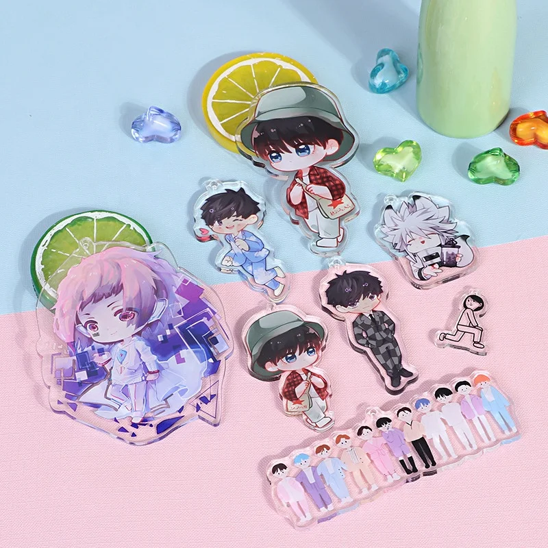 Popular Kpop Star Keychain Double Side Printed Acrylic Keychain Transparent Cartoon Plastic Key Chains Charms for Bag