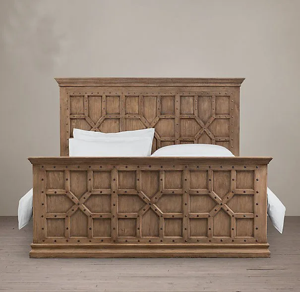High Quality american retro bed designs solid wood for living room custom big beds wooden beds made in vietnam