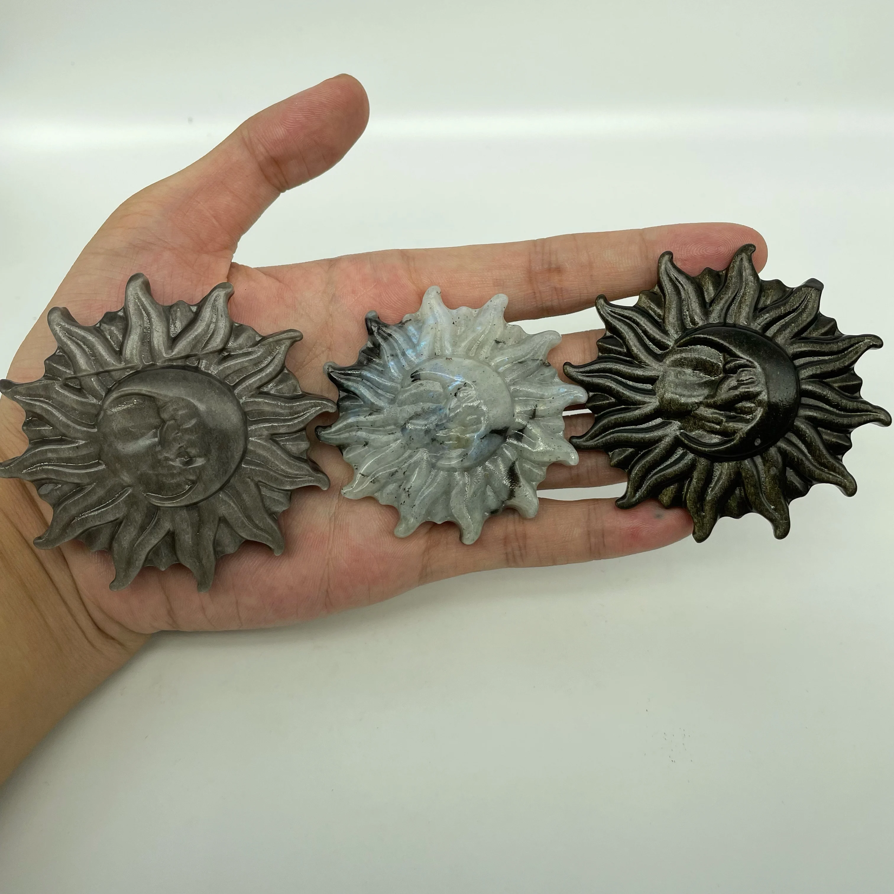 
Healing Stone Hand Made Moon Goddess Crystal Crafts Crystal Moon Carving For Sale 