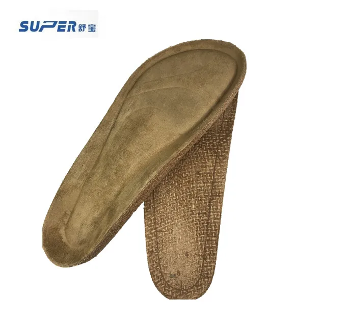 Real cork cow leather orthotic midsole for sandals and slippers