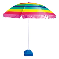 Big size Double Layer Rainbow Striped Garden Beach Sun Parasol Umbrella