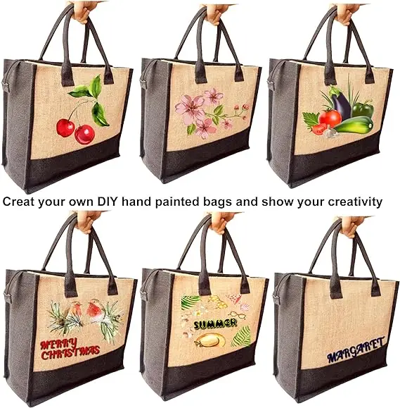 Burlap Durable With Zipper Recycled Waterproof Jute Beach Bag Custom Bag Jute