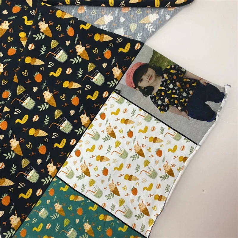 Custom design 95%cotton 5%spandex 220 gsm printed cotton lycra