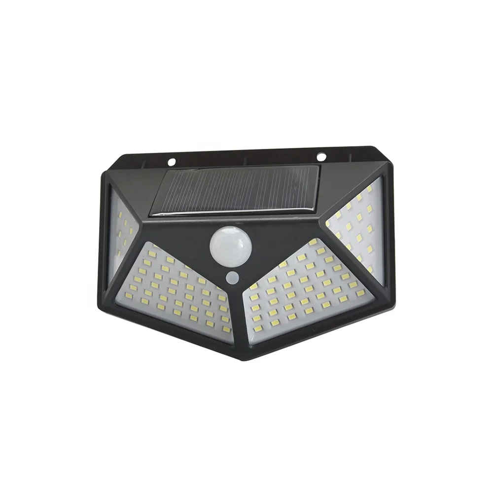 Садовая лампа на солнечной батарее, 100 светодиодов, с датчиком движения