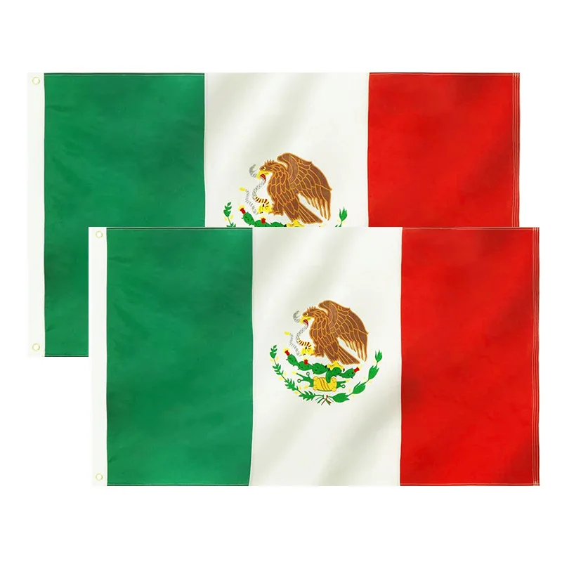 Factory price wholesale 3x5ft Mexican flag advertising promotional banner