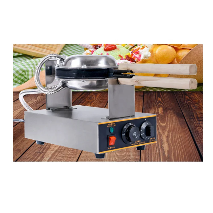 Electric Non-Stick Bubble Waffle Maker Hong Kong style Egg Waffle Rotating Machine with Timer & Temperature control