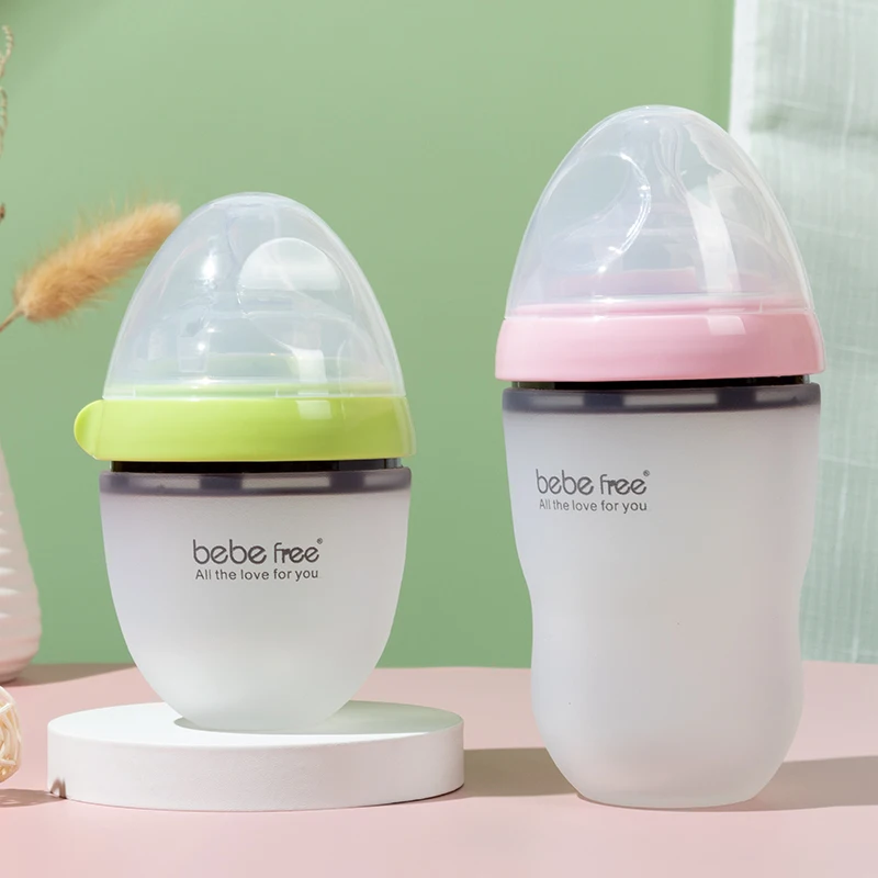 Hot Sell BPA Free Squeeze Silicone Baby Milk Bottle Infant Newborn Hands Free Silicone Feeding Baby Bottle