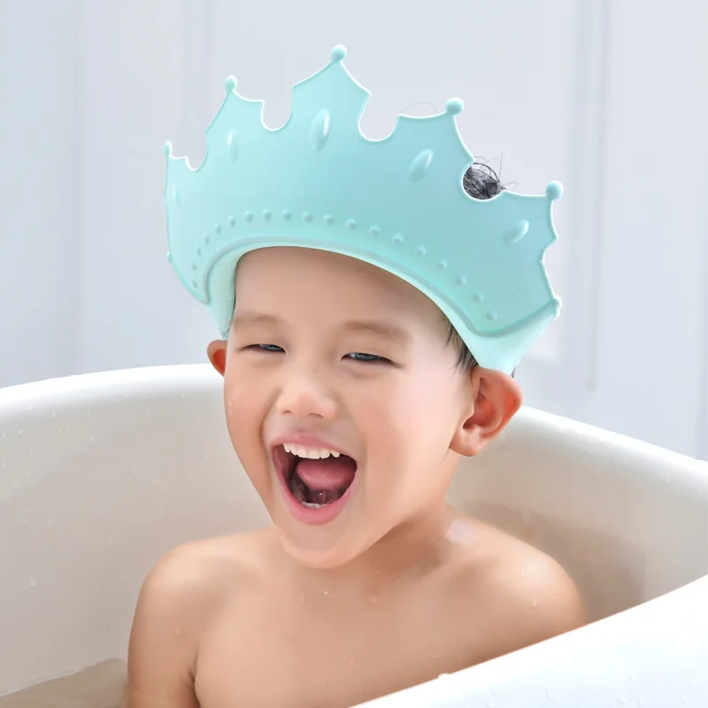 HY08 Fashion New Bathing Cap For Baby Shampoo Eye And Ear Protection Shower Cap Silicone Adjustable Kids Hat