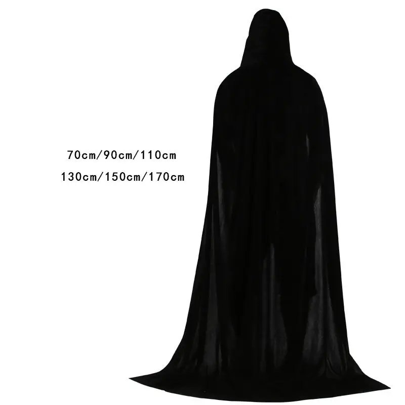 Wholesale Hooded Cloak Kids and Adults Long Velvet Cape for Christmas Cosplay Costumes Halloween Witch Costume