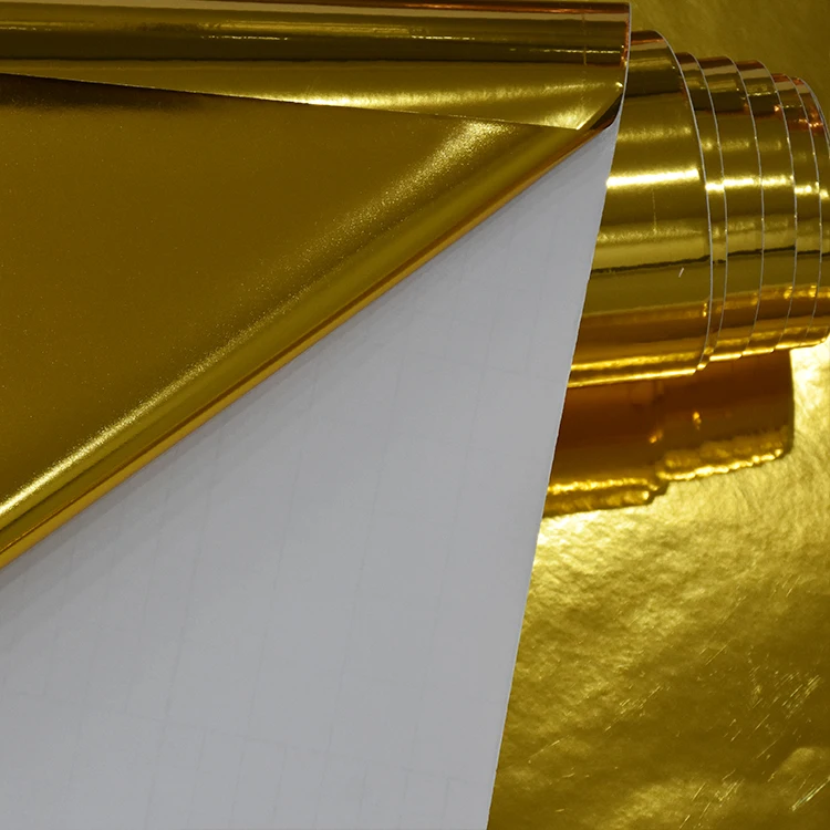 PET Silver Gold Metallic Film PET Self Adhesive Advertising Color Cutting Vinyl PET Cut Vinyl