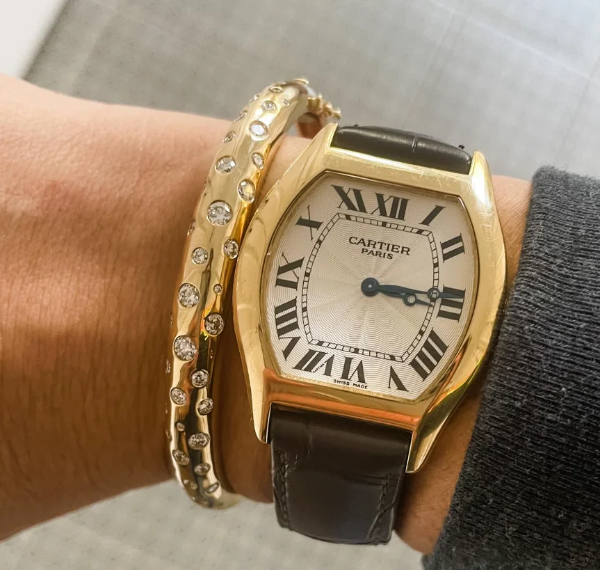 18K Solid Gold Bangle Oval Shape Design Stackable Bracelet DEF VS Clarity Lab Diamond Bracelet for Men and Women Birthday Gift