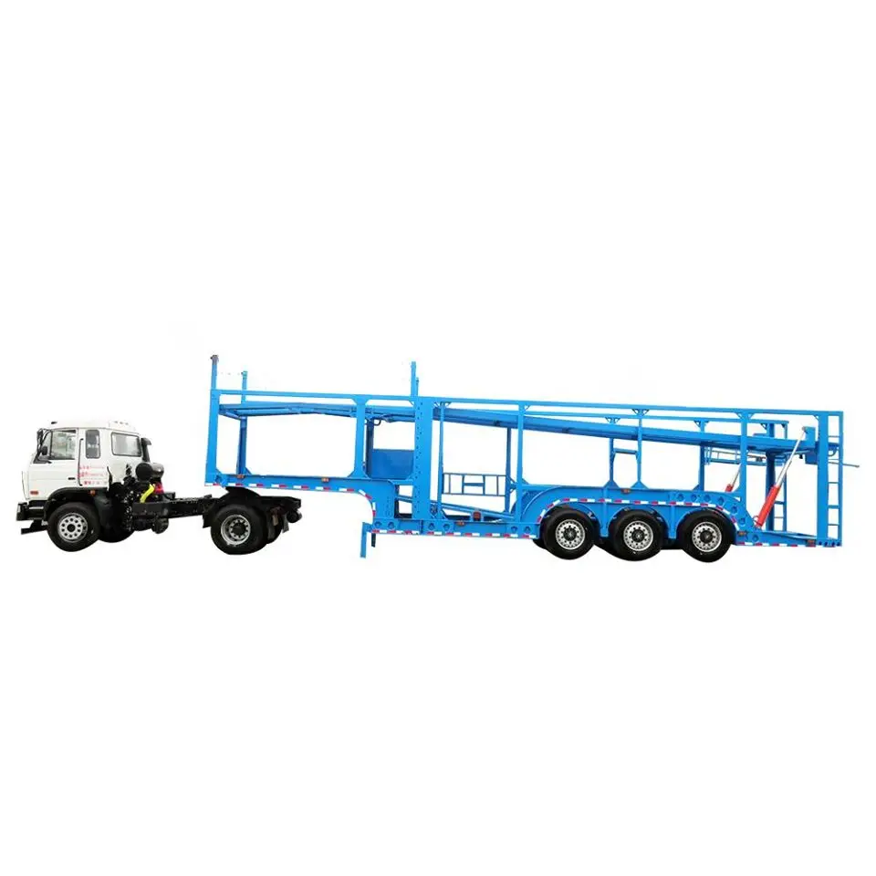 China Manufacturer Customized Mobile Metal Load 6 Cars  Transport Trailer With Ramp Double Deck Auto Car Carrier Semi Trailer