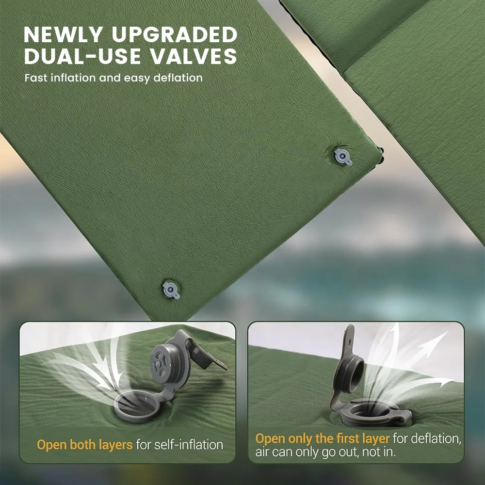 2024 Ultralight Sleeping Pad Automatic Inflatable Camping Mat For Backpacking Traveling Compact Air Foam Mattress