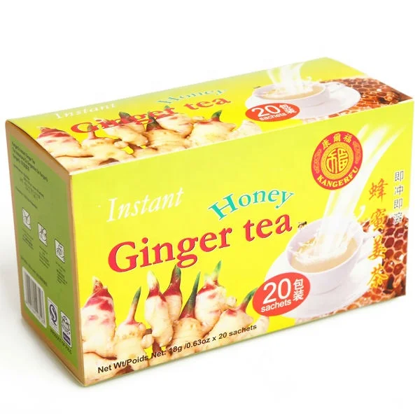 Wholesale Price Halal Certified Instant drink customize Logo Packaging Boxes Instant Ginger Tea with Honey