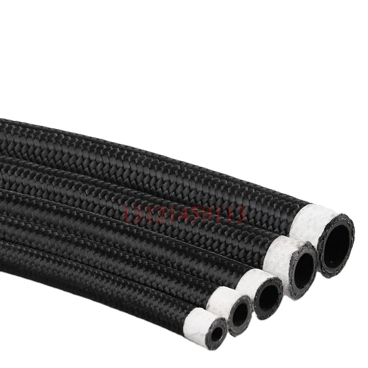 An4 An6 An8 An10 An12 An16 An20 Ss Braided Oil Cooler Hose Black Nylon Outside Rubber Fuel hose Pipe For Car