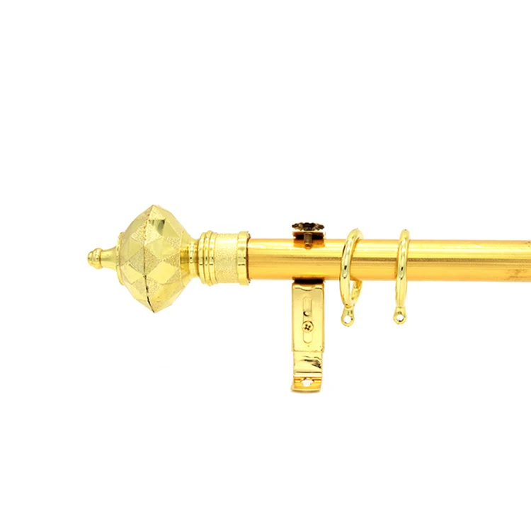 Wholesale Golden 26Mm 35Mm Iron Gold Metal Curtain Pipe Poles Set Window Curtain Rod