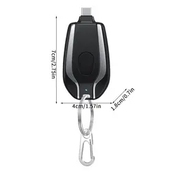 1500mAh Keychain Portable Charger Key Ring Cell Phone Charger for iPhone or Type-c