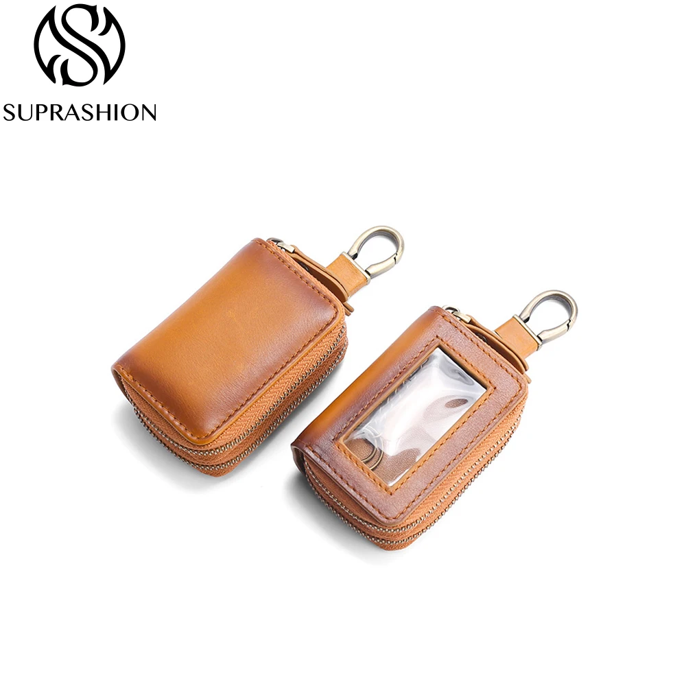 Hot Selling PU Leather Car Remote Control Keycase Car Keycase With Zipper Window
