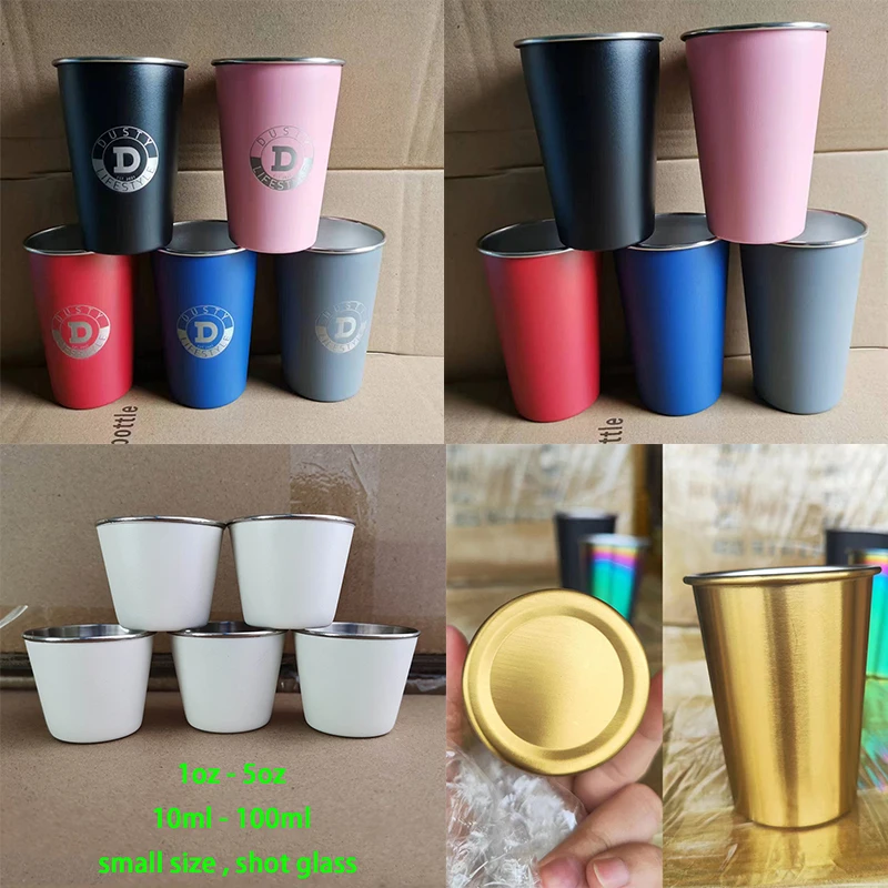 Pong party Beer Cups Aluminium Metal Cup Custom Logo Printing BPA Free Anodized Colorful 500ml red 12oz 16oz 18oz 20oz wine Mugs